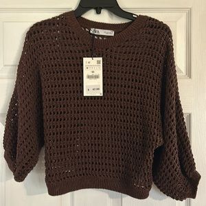 Zara crochet knit sweater